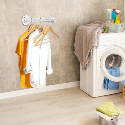 Sumnacon Wall Mounted Clothes Rack for Wardrobe, 2Pcs 12 Inch, White - color: White, size: 12 Inch