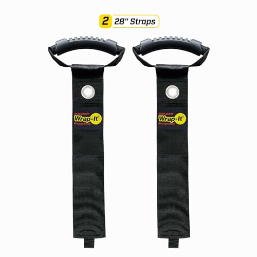 Easy-Carry Wrap-It Storage Straps - 28” (2-Pack) Black with Grommet - color: Black, size: 28" (2 Pack) with Grommet