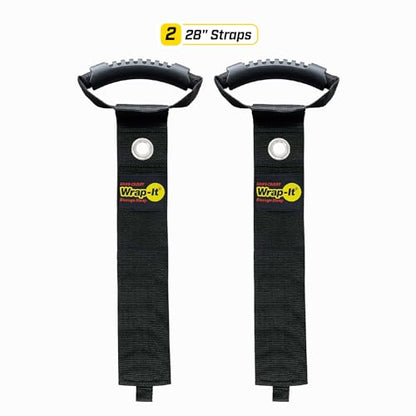 Easy-Carry Wrap-It Storage Straps - 28” (2-Pack) Black with Grommet - color: Black, size: 28" (2 Pack) with Grommet