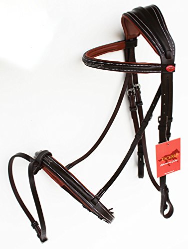 Horse English Padded Leather Adjustable Flash Bridle Reins Full 803443 - color: Brown/Light Brown
