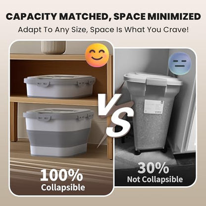 35-40Lbs Airtight Dog Food Storage Container Collapsible Dog Food Container - color: Grey/40 lbs