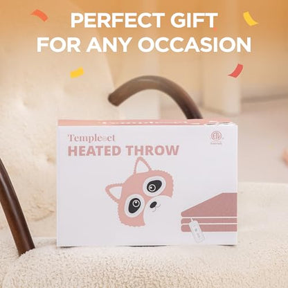 Templewet Heated Blanket Throw 50" x 60",Soft Electric Blanket,Pink | Timer Settings,Auto Off,Soft Sherpa Heated Throw Blanket,Machine Washable,Fast Heating for Sofa Bed Office Use,Gifts for Mom - color: Candy Pink