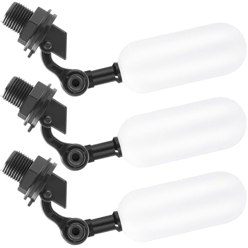 Blulu 3 Pack Float Valve 1/2 Inch Automatic Fill Float Valve, Black - color: Black