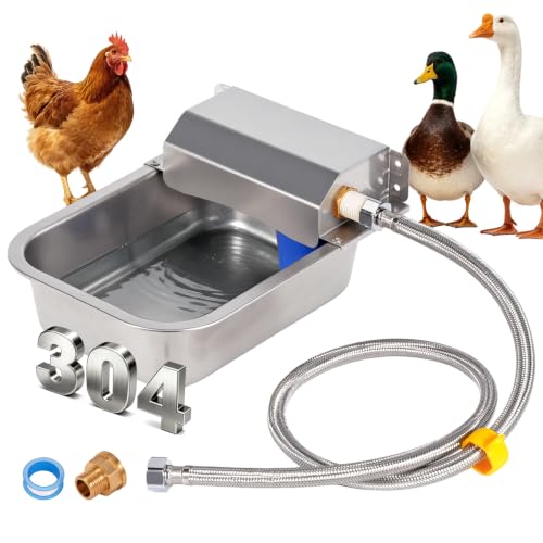 Automatic Chicken Waterer 304 Stainless Steel Metal Poultry Waterer