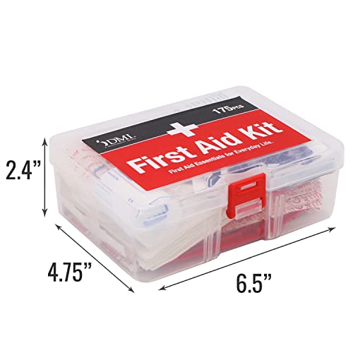DMI 175-Piece First Aid Kit for Minor Injuries, Cuts and Scrapes, All-Purpose, Portable and Convenient, Includes Bandages, Injury Treatment, Dressings, and Instruments, HSA & FSA Eligible - size: 175 Piece