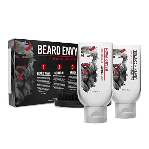 Billy Jealousy Beard Envy Facial Hair Refining Kit with Beard Wash Facial Hair Control and Boar Bristle Brush for Clean, Hydrated, Soft, Tamed Unruly Mane - style: Devil's Delight