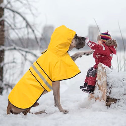 Raincoat Dogs - Waterproof Adjustable Pet Rain Coat Jacket, Lightweight Dog Hooded Rain Slicker Poncho with Reflective Strip for Small Puppies (Yellow, Small) - color: Yellow, size: Small