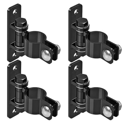 Insaga Gate Hinges Heavy Duty Carbon Steel Chain Link Fence Parts Electroplated Finish, Removable Bolts for Wall Mount, Fits 1-5/8'' Outer Diameter Pipes/Posts for Farm, Fence Gate (4Pack, Black) - size: 1-5/8''