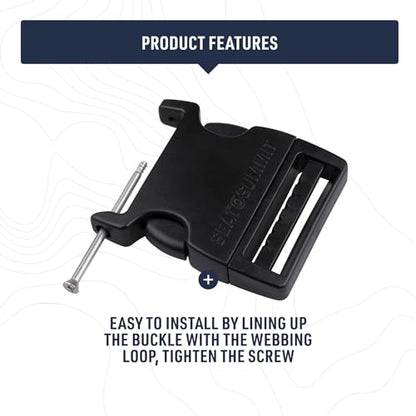 Sea to Summit Field Repair Buckle, Side Release 1 Pin, 3pk, 50mm / 2in - style: 50mm / 2in