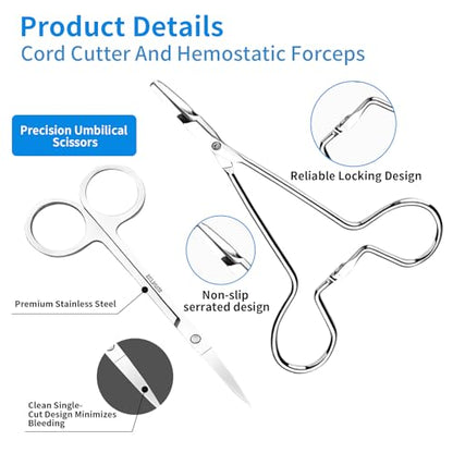 Animal Birth Kit: Clamps, Hemostat, Feeding Tube & Collars for Puppies | Complete kit for puppies, kittens, lambs. Includes 15 clamps, scissors, bulb syringe. Trusted for farm & home use.