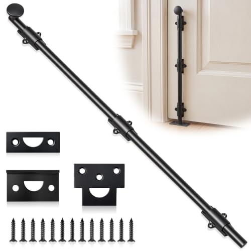 Tandefio 24" Dutch Door Bolt Heavy Duty Latch for Gate, Black | Solid Brass Slide Cane Bolt Hardware Locks Attic Latch for Dutch Sliding Barn Door Wooden Fence Metal Gate, Screws Included - color: Black, size: 24 Inch