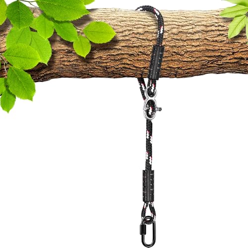 SELEWARE 3ft Tree Swing Rope, Adjustable Hammock Straps Hanging Kit | Quick Easy Installation, Fits Tree Branches, Black 1 Pack, Ideal for Indoor Outdoor Use, Camping, Hammock Chairs and Swings - color: Black-1 Pack, size: 3ft