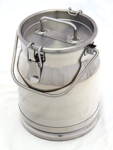 Stainless Steel Milk Transport Cans with Strong, Sealed Lid and Optional Spigot (2.6 Gallon) - color: Container Only, size: 2.6 Gallon