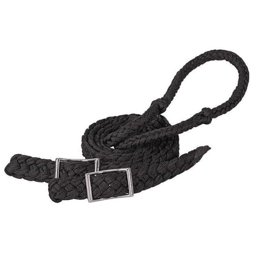 Weaver Leather Braided Nylon Barrel Rein Hurricane Blue/Black, 1/2 x 8'