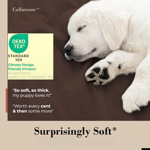 Callarome Waterproof Blanket for Bed & Couch Protection, Brown, 50"x60" - color: Grizzly Brown / Caramel Cappuccino, size: 50x60 inch