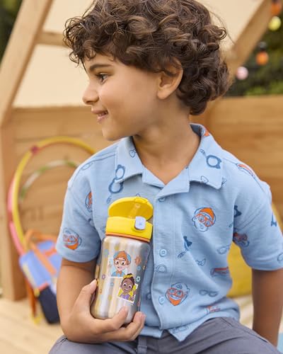 Skip Hop x Blippi & Meekah Toddler Stainless Steel Water Bottle, BPA-Free Toddler Water Bottle with Pop-Up Lid & Flexible Straw Holds 12oz. Age 12m+ - color: Blippi & Meekah