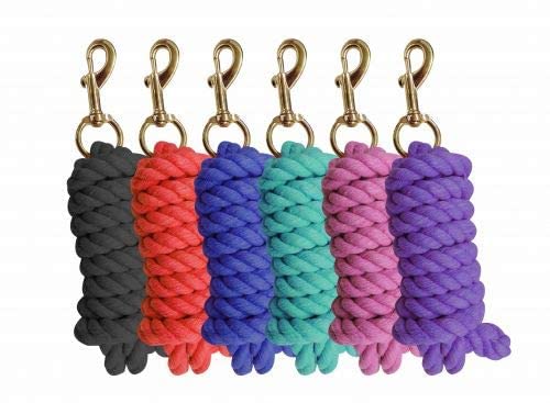 9' Cotton Lead Rope w/Brass Plated Snap - color: Black