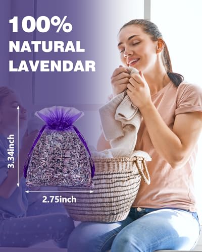 26 Pack French Lavender Sachet Bags, 100% Natural French Potpourri Dried Lavender Sachets for Drawers and Closets, Strong Smell Fragrance Fresh Scents Home - size: 1 Count(Pack of 20)