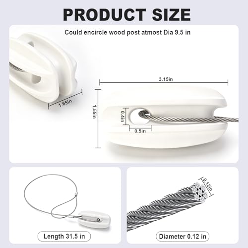 6Pcs Electric Fence End Insulator with 0.8m Wire 200kgf