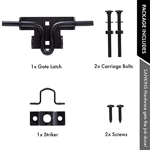 Slide Bolt Gate Latch Door Lock with Padlock Hole, Normal, 1pcs | Heavy duty black sliding bolt gate latch for wooden fence,barrel bolt latches for wooden vinyl fence barn shed, solid - size: normal