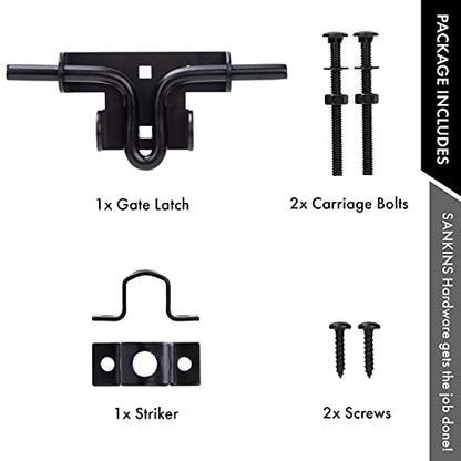 Slide Bolt Gate Latch Door Lock with Padlock Hole, Normal, 1pcs | Heavy duty black sliding bolt gate latch for wooden fence,barrel bolt latches for wooden vinyl fence barn shed, solid - size: normal