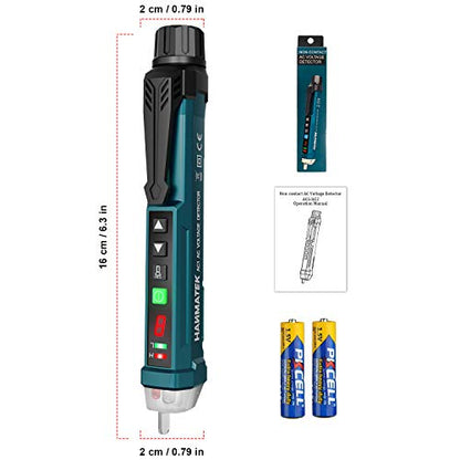 Non-Contact Voltage Tester with 9 Gear Adjustable Sensitivity Voltage Detector AC Circuit Tester Tool LCD Display LED Flashlight Buzzer Alarm Range12V-1000V & Live/Null Wire Judgment AC1