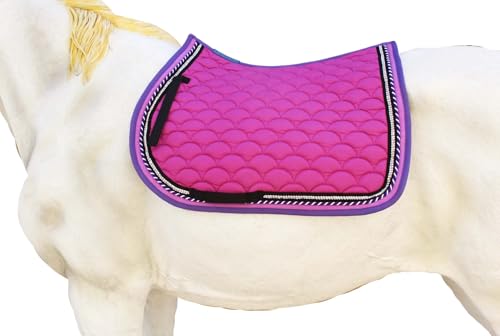 Horse Quilted ENGLISH SADDLE PAD Trail Dressage 72Dressage - color: Magenta/Purple