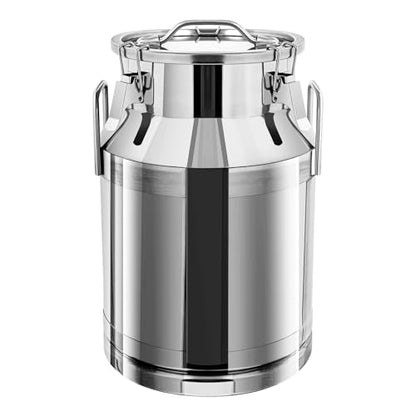 30L/8gal Milk Can 201 Stainless Steel Seamless Milk Jug, Anti-Leak Liquid Storage Container with Tight Lid and Handle (30L) - size: 30L