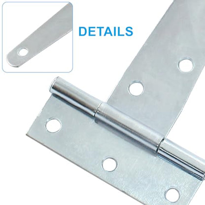 Murtenze 6-Pack 6 Inch Silver T-Strap Shed Hinge - color: Silver, size: 6 Inch - 6Pack