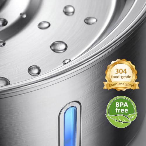 Jzlapro Wireless Cat Water Fountain,108oz Stainless Steel,Battery Operated