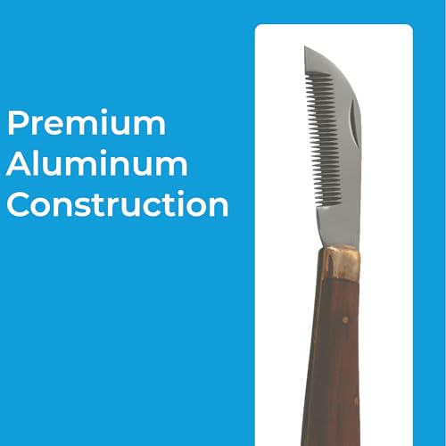 Mane & Tail Comb for Horses – Heavy-Duty, Ergonomic Design with Fold-Up Thinning Comb for Easy Carry & Wooden Handle – Ideal for Gentle Detangling, Grooming, and Equine Hair Care - size: One Size (Wooden Handle)