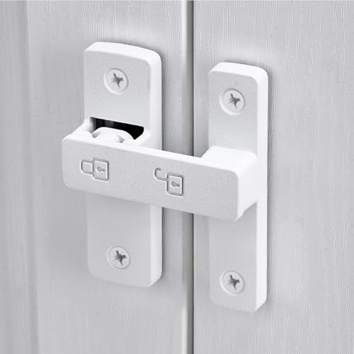 Matte White 180 Degree Zinc Alloy Barn Door Latch, Flip Gate Lock - color: Matte White_180 Degree