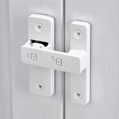 Matte White 180 Degree Zinc Alloy Barn Door Latch, Flip Gate Lock - color: Matte White_180 Degree