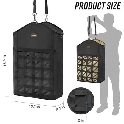 Ultra Slow Feed Horse Hay Bag, Net Front Design, 3 Pack Black - color: 3 Black