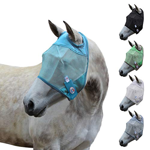 Derby Originals Reflective Mesh Fly Mask with 1 Year Warranty No Ears or Nose Cover,Summer Blue,Small (Pony),72-7107SB-S - color: Summer Blue, size: S Small (Pony)