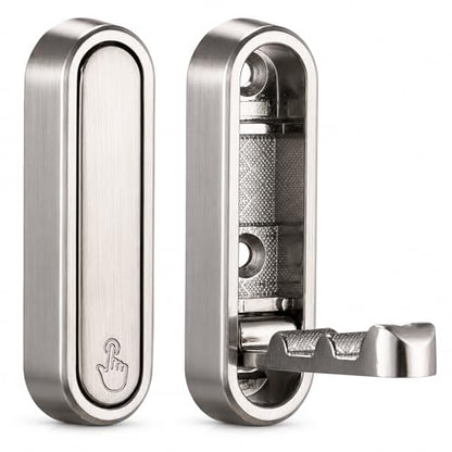 Foldable Wall Hooks, 2 Pack Silver Heavy Duty Coat Hooks, Screw Mounted - color: Silver, size: 2 Pack