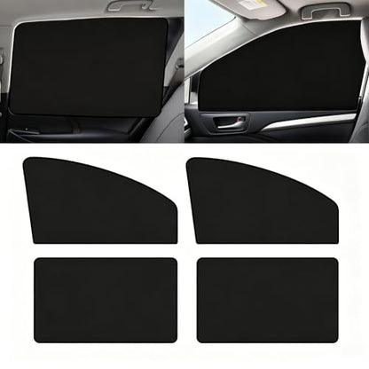 Side Window Sun Shades, Blocking & Heat Insulation Window Sunshades, Blackout Privacy Blind Cooling Curtains for Front Rear Windows, Fit for Taking a Nap, Changing Clothes, Camping (Black)