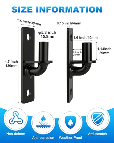 Gate Hinges Wall Mount with 5/8" Pin, 2 Pack Farm & Chain Link Gate Hinges - size: 2 Pack