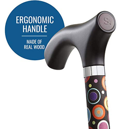 Switch Sticks Folding Walking Cane For Women & Men - color: Bubbles
