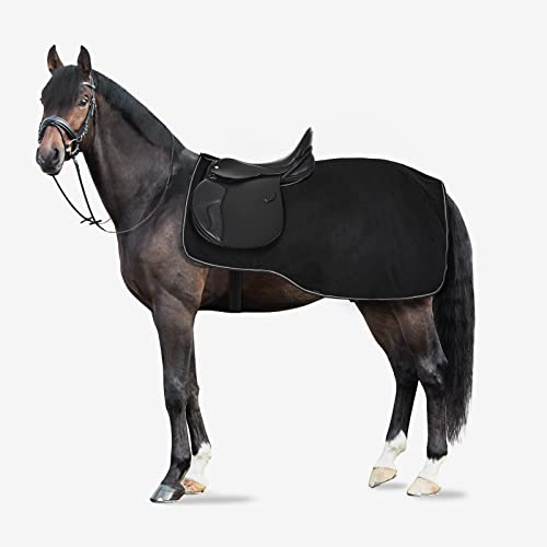 Horze Kiel Riding Blanket with Fleece - Black - 84 in - color: Black, size: 84 in