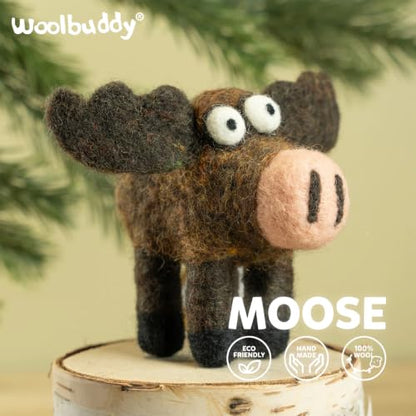 Woolbuddy Needle Felting Starter Kit (Moose) for Beginner & Adult with Tool - color: Moose