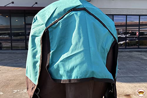 Waterproof Horse Turnout Sheet Hilason 1200D Rip-Stop Lightweight Rain Sheet with Belly Wrap Taffeta Lining Shoulder Gussets