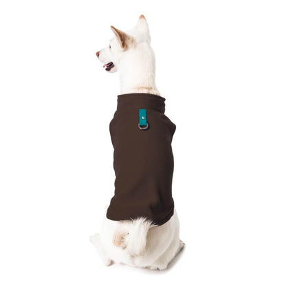 Gooby Fleece Vest Dog Sweater, Brown/Turquoise, Medium - color: Brown-Turquoise, size: Medium (Around 11-lb)