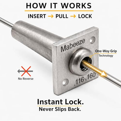 Mabeeze Anchor Vise 8-11 Gauge Wire Tightener, 10 Pack | One-way grip for grape trellis, vineyard, arbor, and fence wire tensioning - size: 8-11 gauge