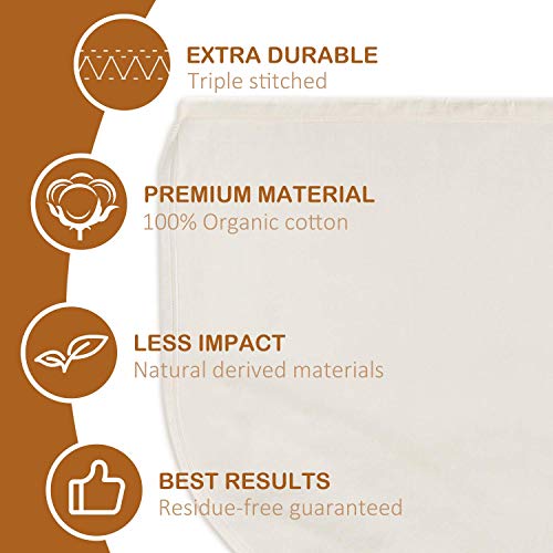 6 PCS 12"x12" Nut Milk Bags - 100% Unbleached Cotton Cheesecloth, Reusable Food Strainer Colander For Straining Almond/Oat Milk, Celery Juice, Cold Brew Coffee, Yogurt and Cheese Making - color: 6 pack