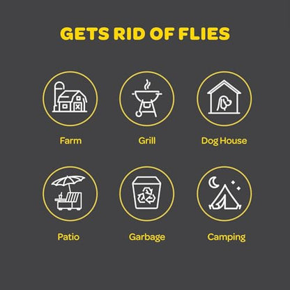 Outdoor Fly Trap [Set of 4] Fly Traps with Dissolvable Non-Toxic Bait - Fly Repellent for Outdoor Use Only - Controls Flies for Patios, Barns, Ranches Etc. Hanging Fly Traps with Tie Included - style: 4 Traps