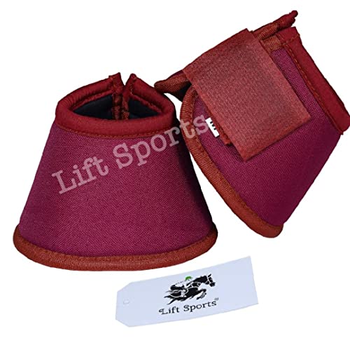 Horse Bell Boots 8 Colors Over Reach No Turn Bell Boots Wrap Tack Protection Equine (X-Large, Red)