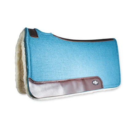 Professional's Choice 100% Steam-Pressed Saddle Pad | Wither Relief and Helps to Protect Against Pressure Points | Soft Fleece Bottom | 31" x 32" | 1 1/4" Felt | Pacific Blue