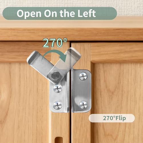 Mooche Flip Latch Gate Latch with Padlock Hole, Brushed-1Pack 1.8"*1.6" - color: Brushed, size: 1 pack-Stainless Steel small size