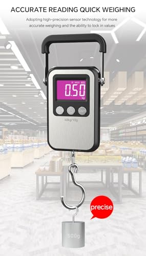 Klau Portable Rechargeable Luggage Hanging Scale,60 kg/120 lb, Black | Heavy Duty, Wide Handle, For Home Farm Hunting Outdoor